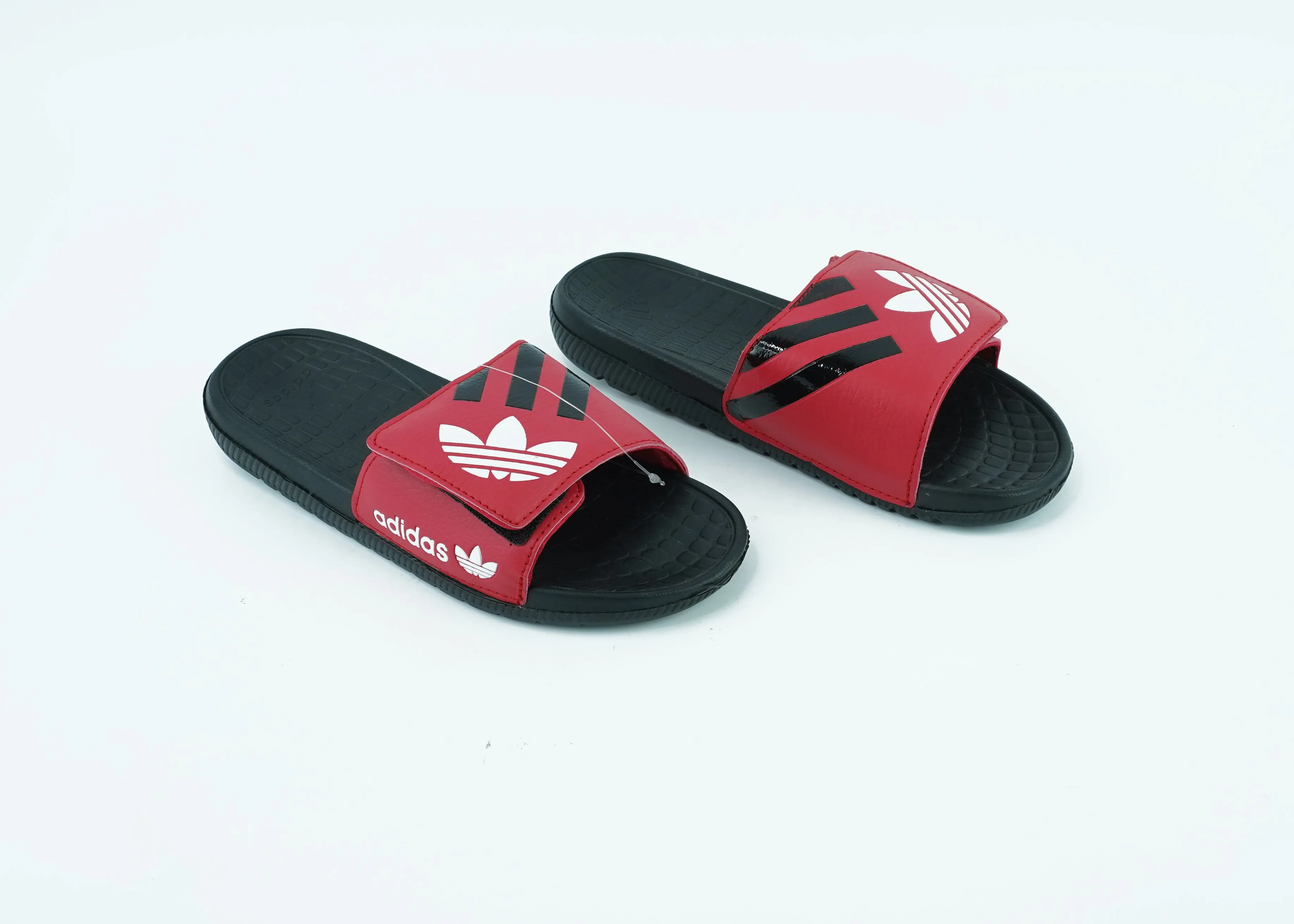 Adidas black and red Trendy Slippers For Men