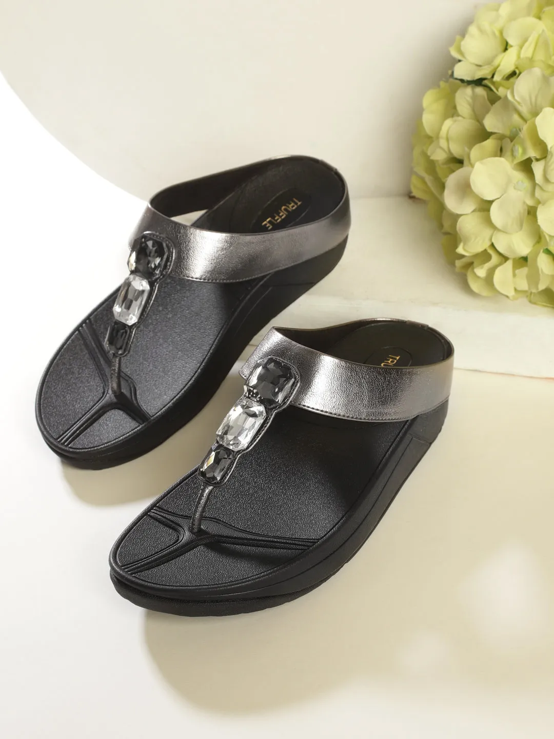 Black PU Comfort Flats (TC-CD-804-BLK)