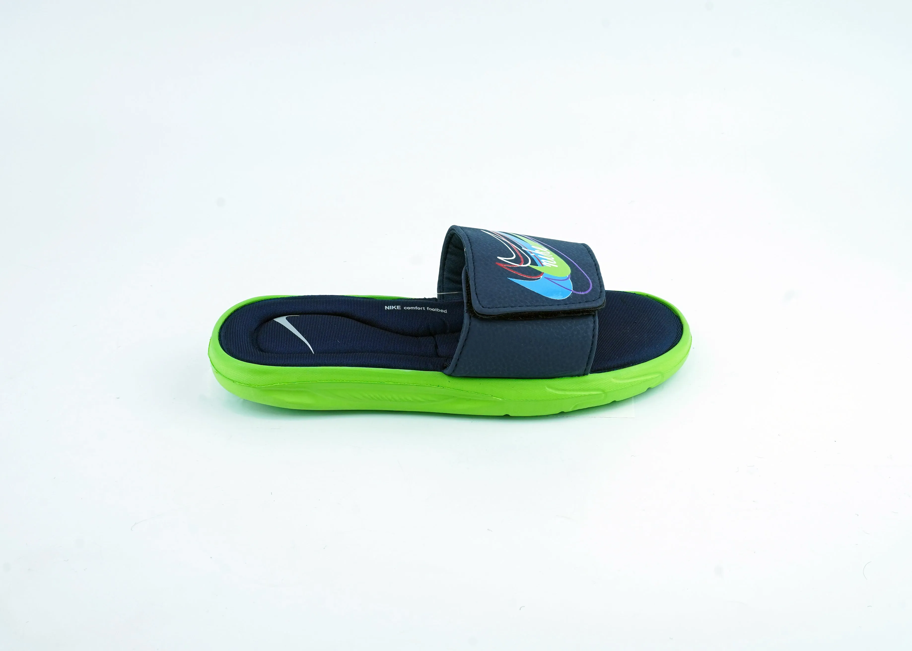 Blue and Green Nike Trendy Slippers For Men