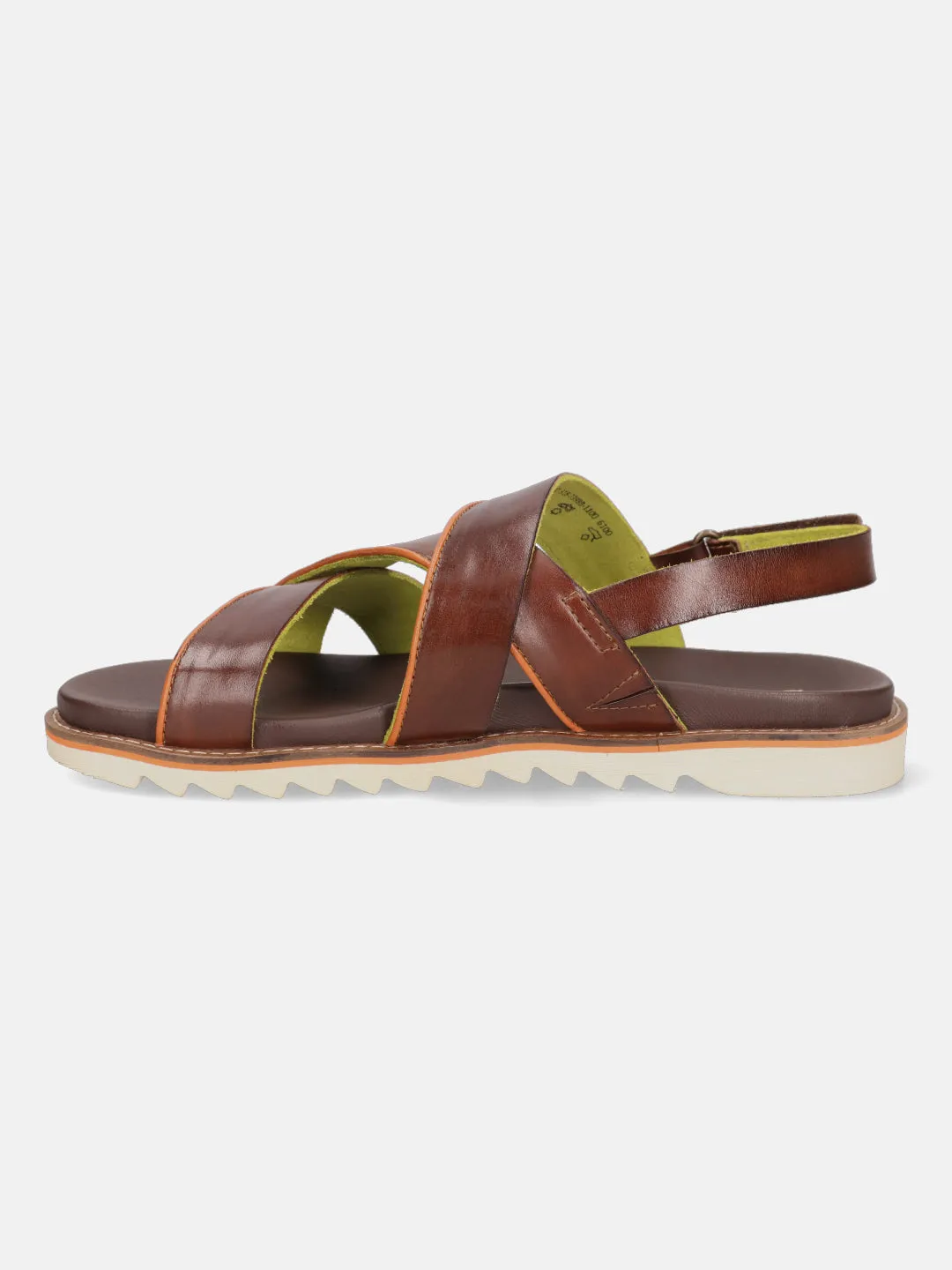 bugatti Dark Brown Premium Leather Back Strap Sandals