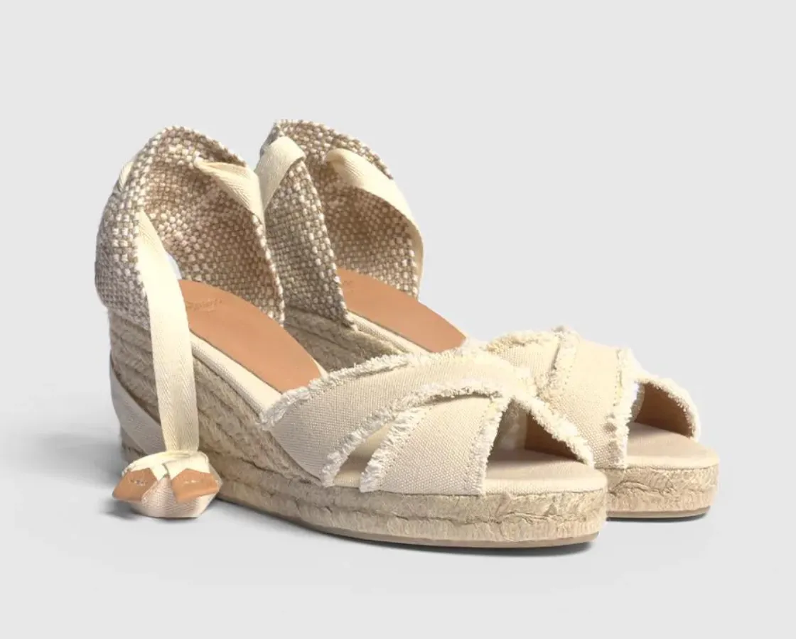 Castaner Bluma 6 Ivory Canvas Wedge Espadrilles