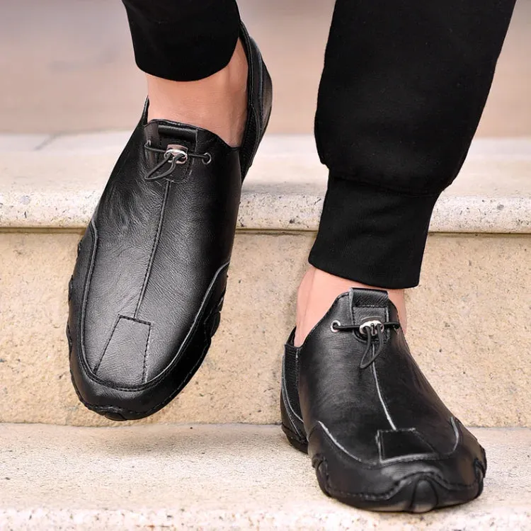 Casual Slip-On Leather Loafers: Stylish, Comfortable Men's Sneakers for Outdoor Activities