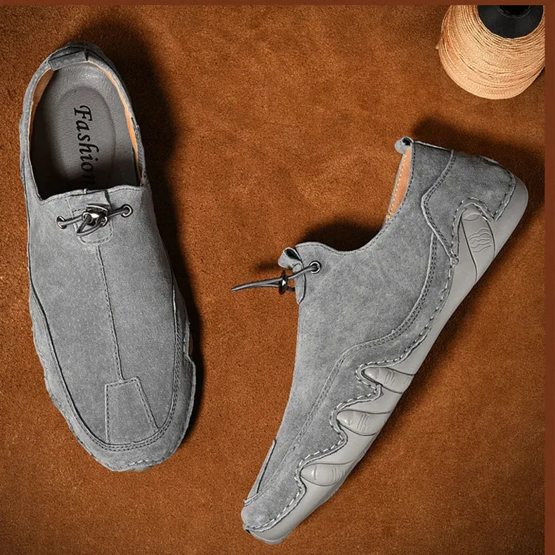 Casual Slip-On Leather Loafers: Stylish, Comfortable Men's Sneakers for Outdoor Activities