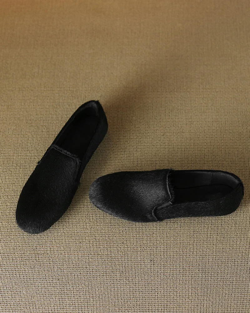 Comfortable Calf Hair Stylish Penny Loafers