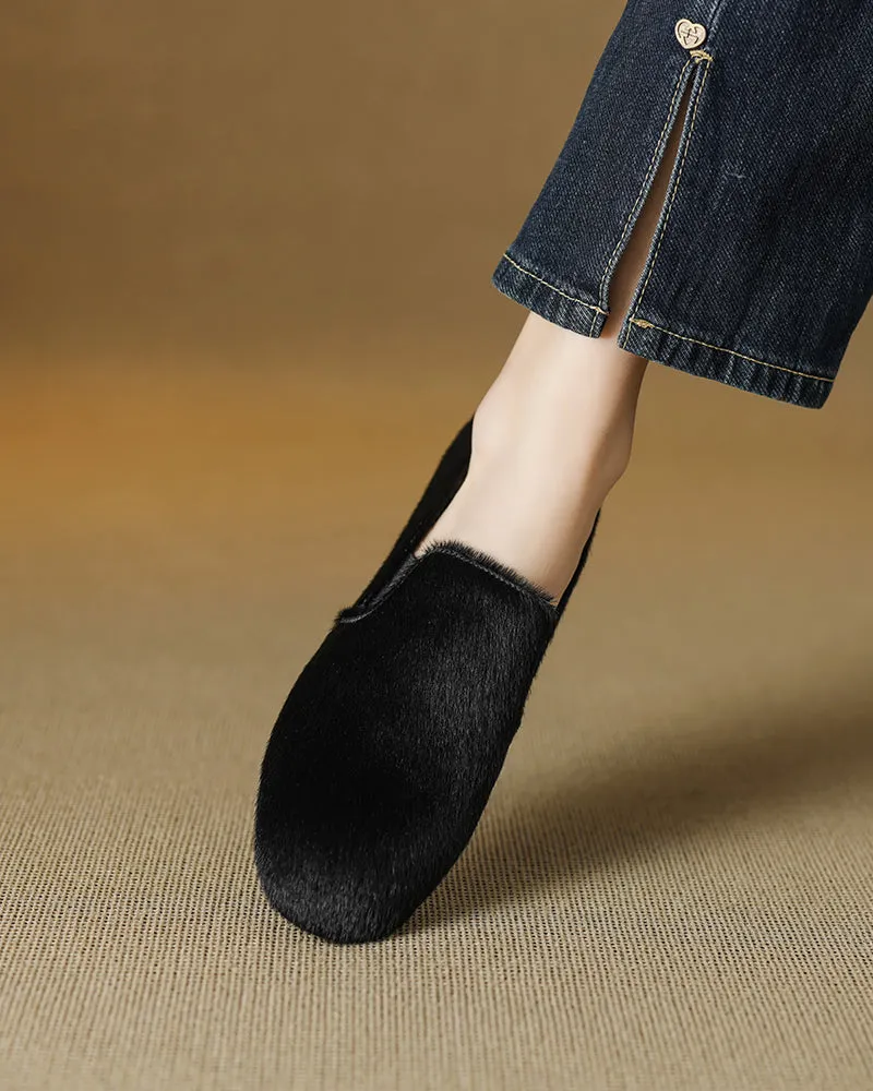 Comfortable Calf Hair Stylish Penny Loafers