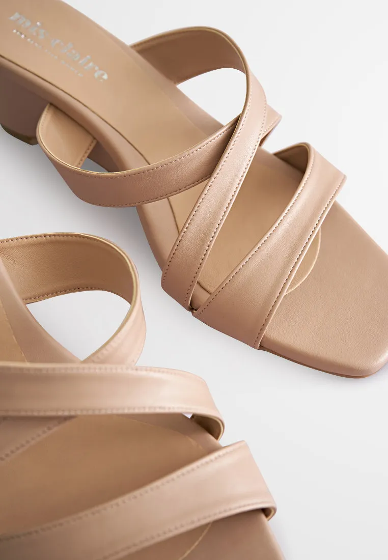 Connor Criss Cross Strappy Sandals - Nude