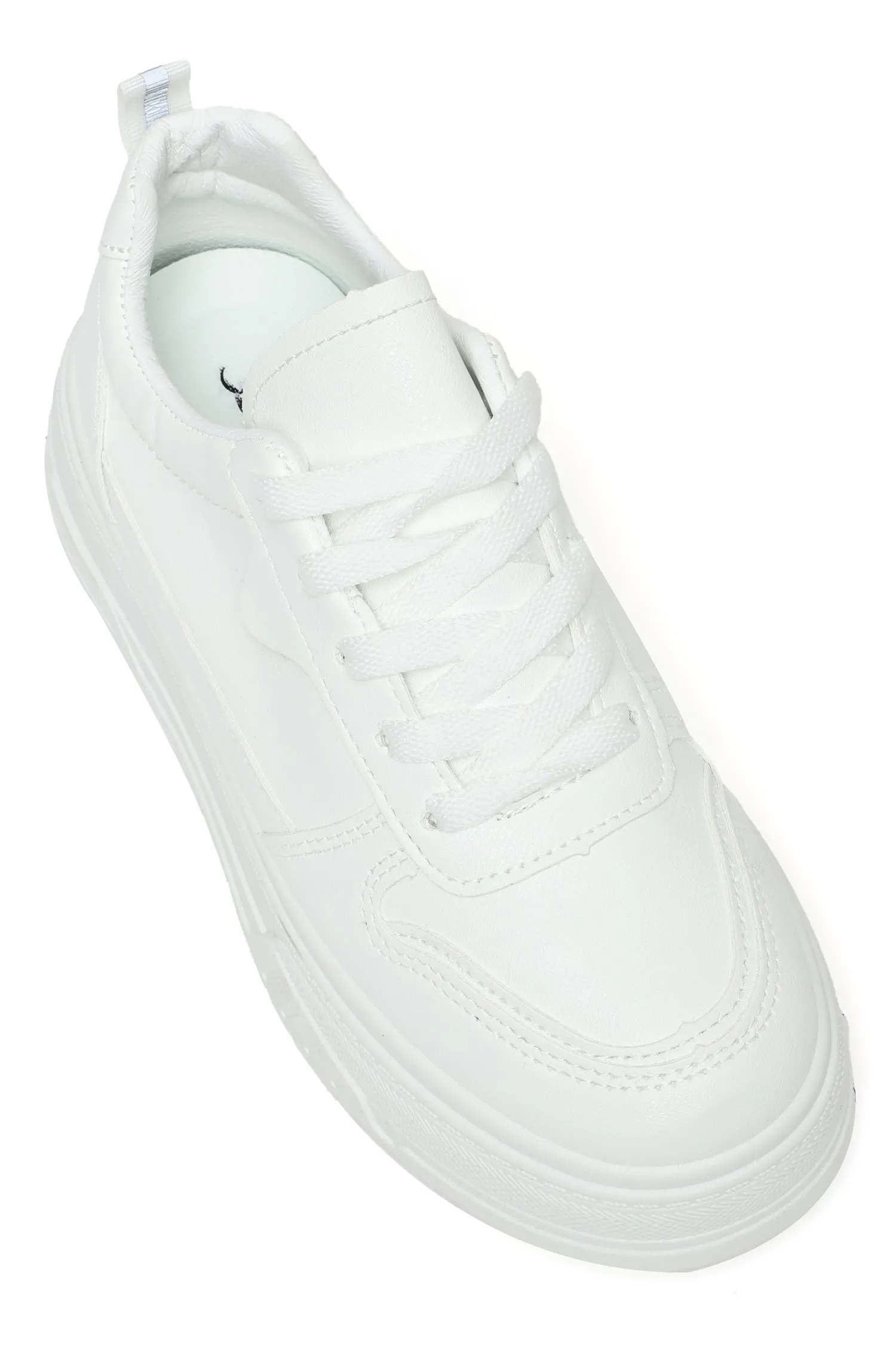 Contrast Panel Sneakers-White