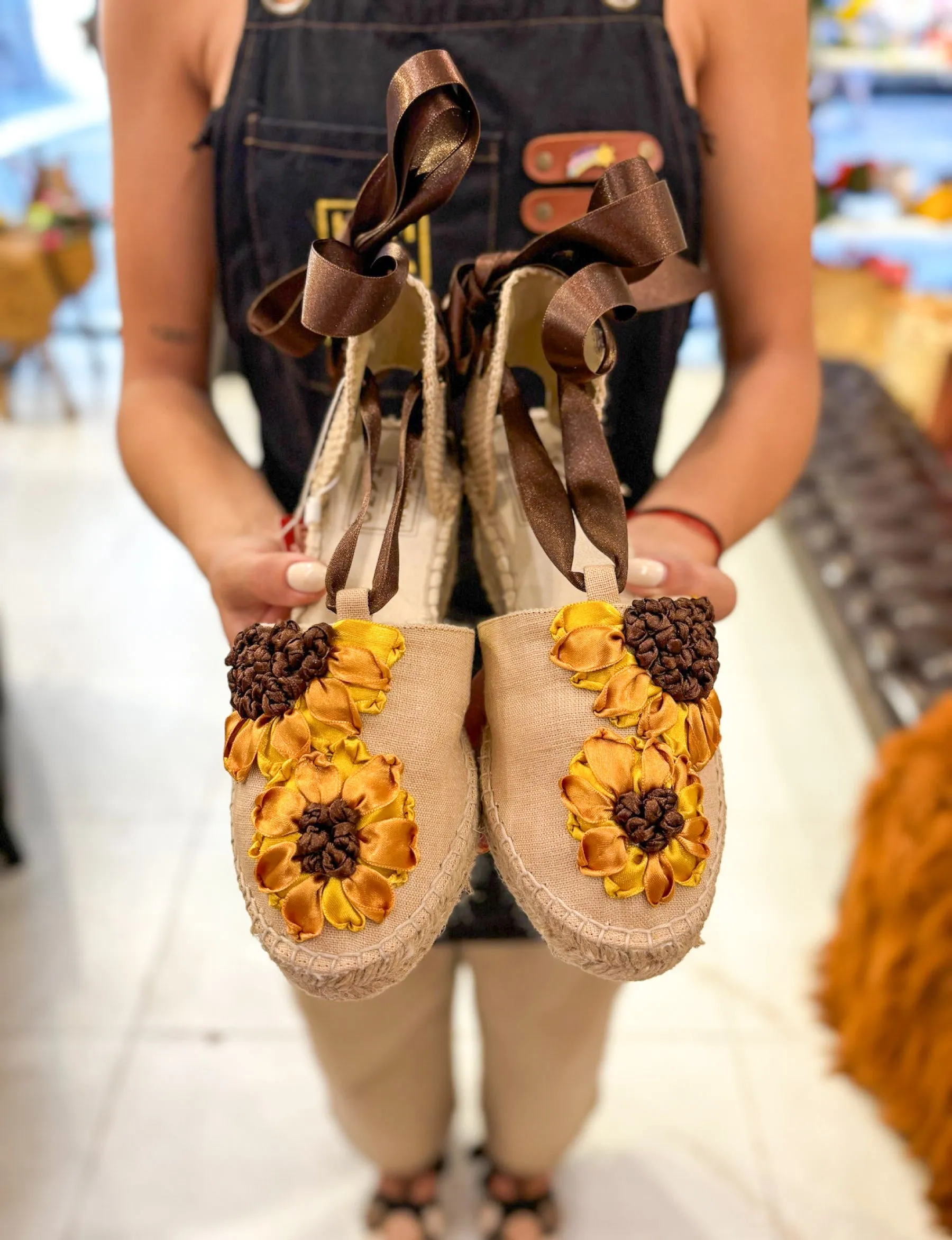 Custom-made Espadrilles Flat Wedge Sunflower