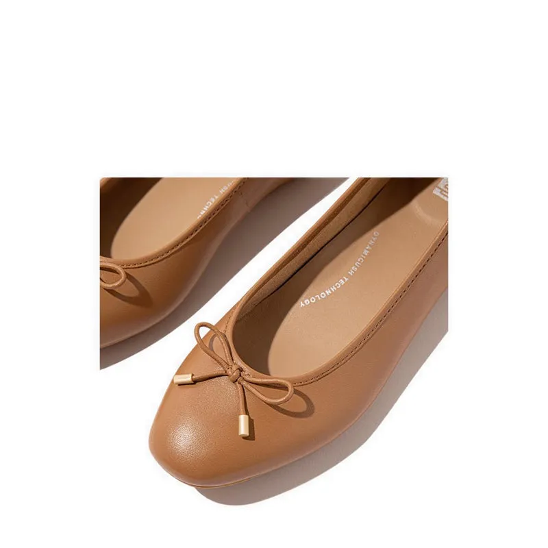 Delicato Bow Soft Leather Ballet Flats