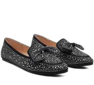 Dewdrops Embellished Casual Bow Loafers