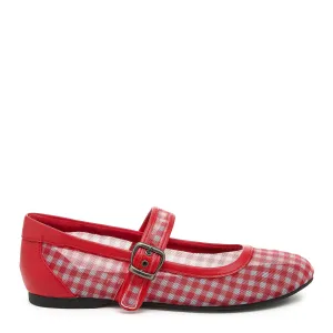 Emma Red Gingham Ballet Flat