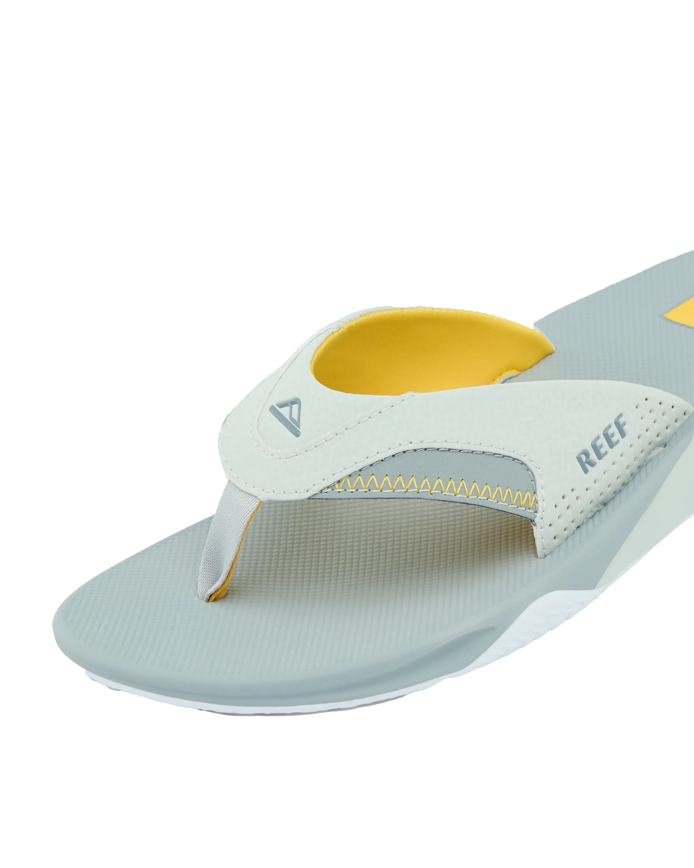 Fanning Flip Flops in Yellow, Grey & Grey