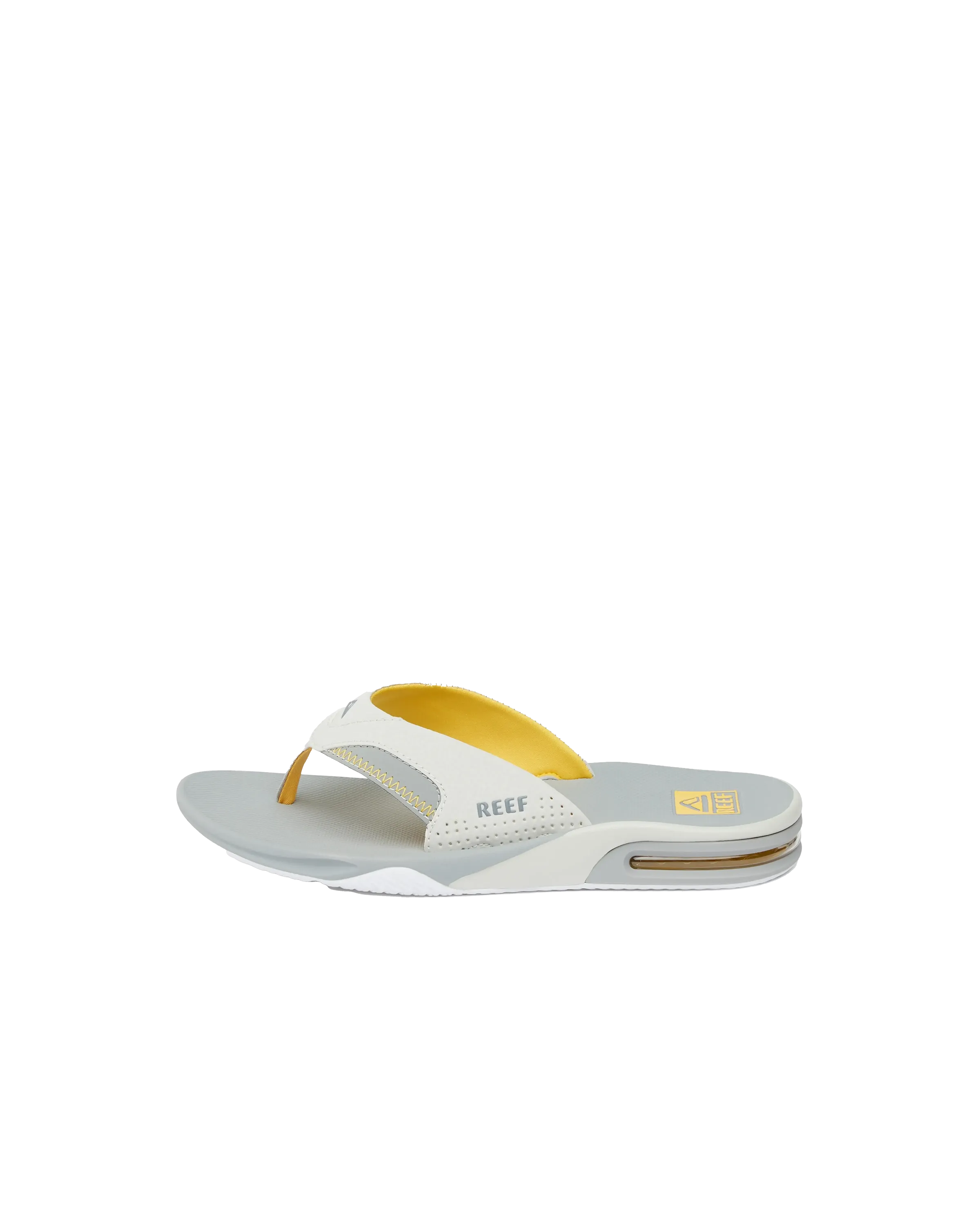 Fanning Flip Flops in Yellow, Grey & Grey