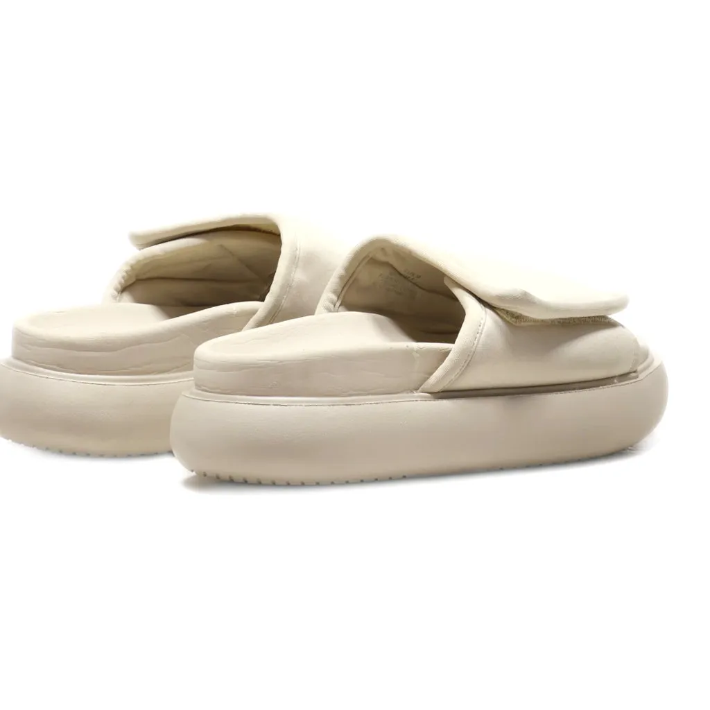 H&M Sliders Fabric Beige Colour For Women