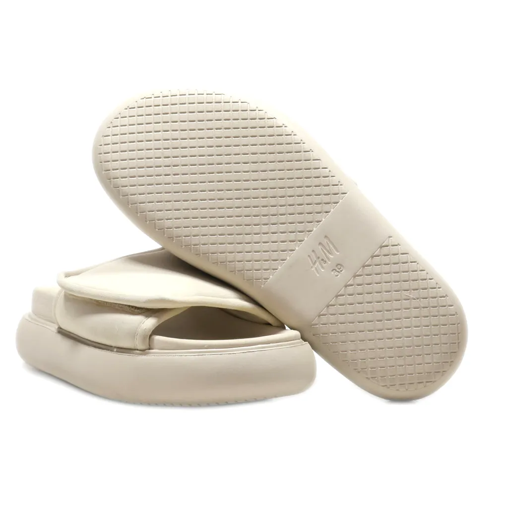 H&M Sliders Fabric Beige Colour For Women