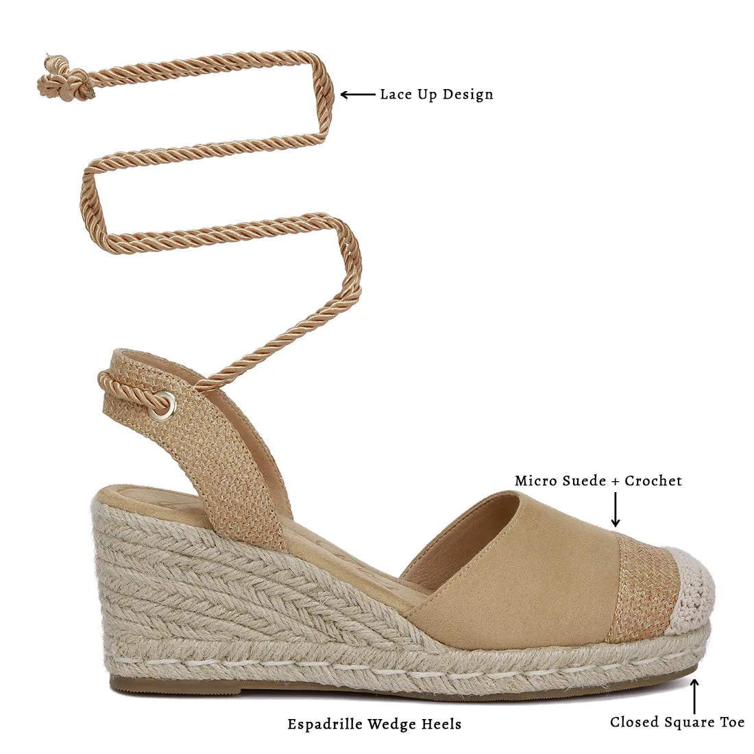 Lace-Up Crochet Espadrilles