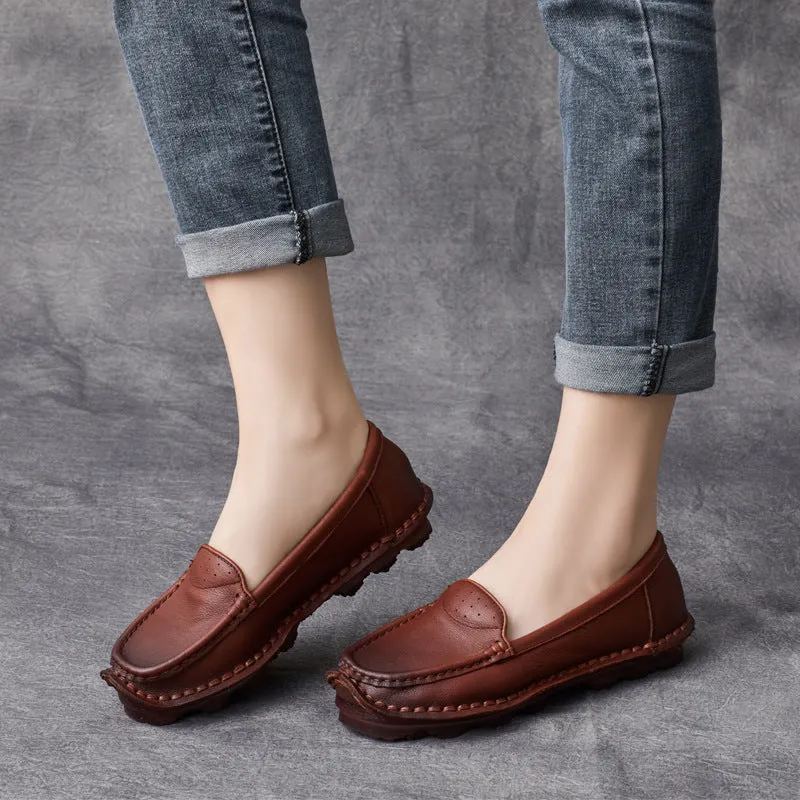 Loafers Shoes for Women Comfortable Soft Soled Leather Handmade