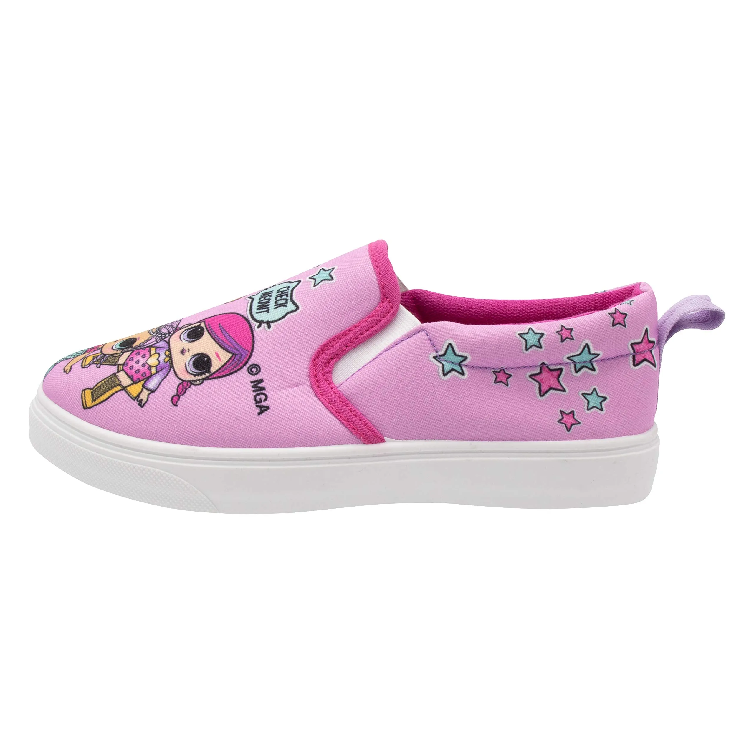 L.O.L. Surprise! Girls Slip-On Canvas Sneaker; Pink Size 11