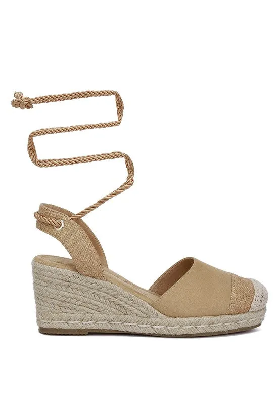 London Rag Aiden Lace-Up Micro Suede Crochet Espadrilles