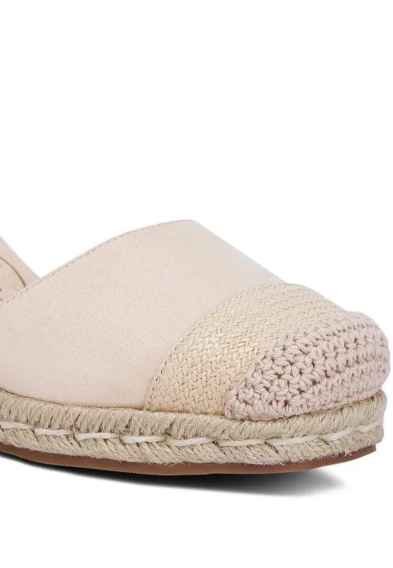 London Rag Aiden Lace-Up Micro Suede Crochet Espadrilles