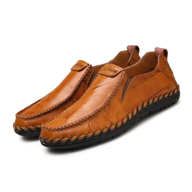 Men Loafers Shoes - Comfortable Men Leather Flat Driving Moccasins