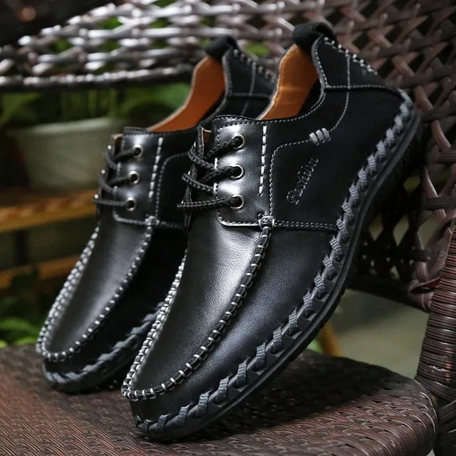 Men Loafers Shoes - Comfortable Men Leather Flat Driving Moccasins