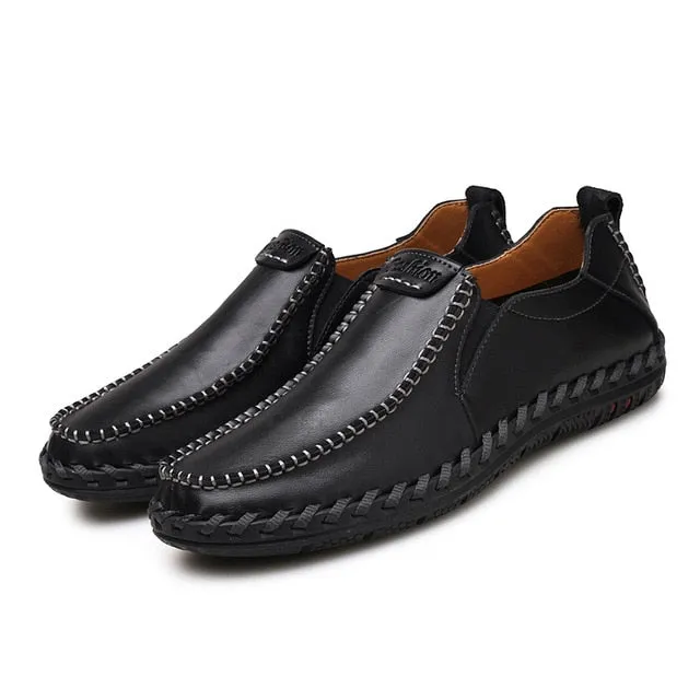 Men Loafers Shoes - Comfortable Men Leather Flat Driving Moccasins