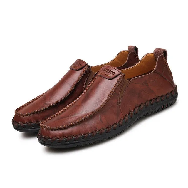 Men Loafers Shoes - Comfortable Men Leather Flat Driving Moccasins