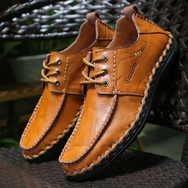 Men Loafers Shoes - Comfortable Men Leather Flat Driving Moccasins