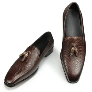 Men's Handmade Tassel Loafers – High-Quality Genuine Leather, Comfortable Pigskin Insole, All-Season Casual Shoes