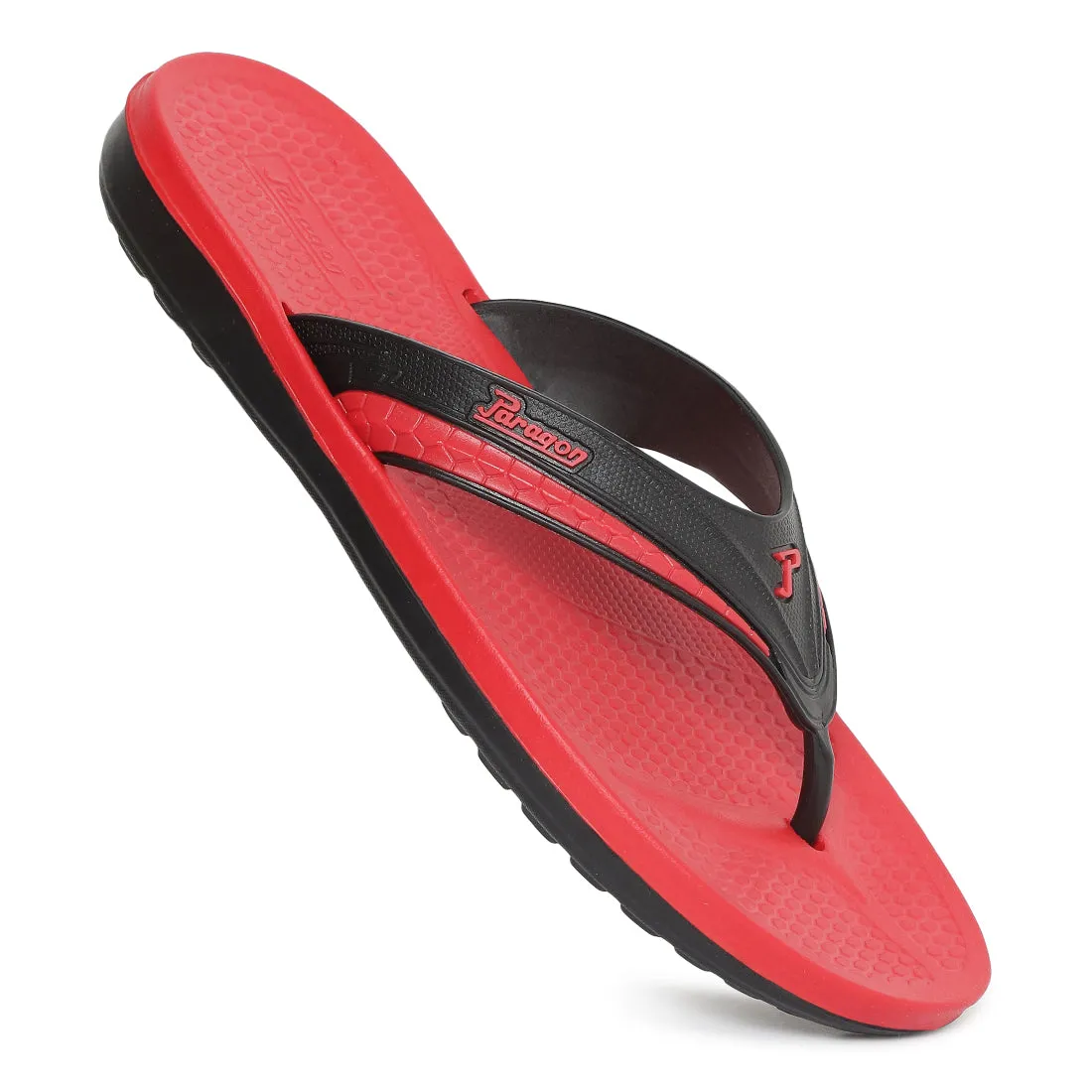 Paragon Ultra-Comfortable Black Casual Flip Flops for Men