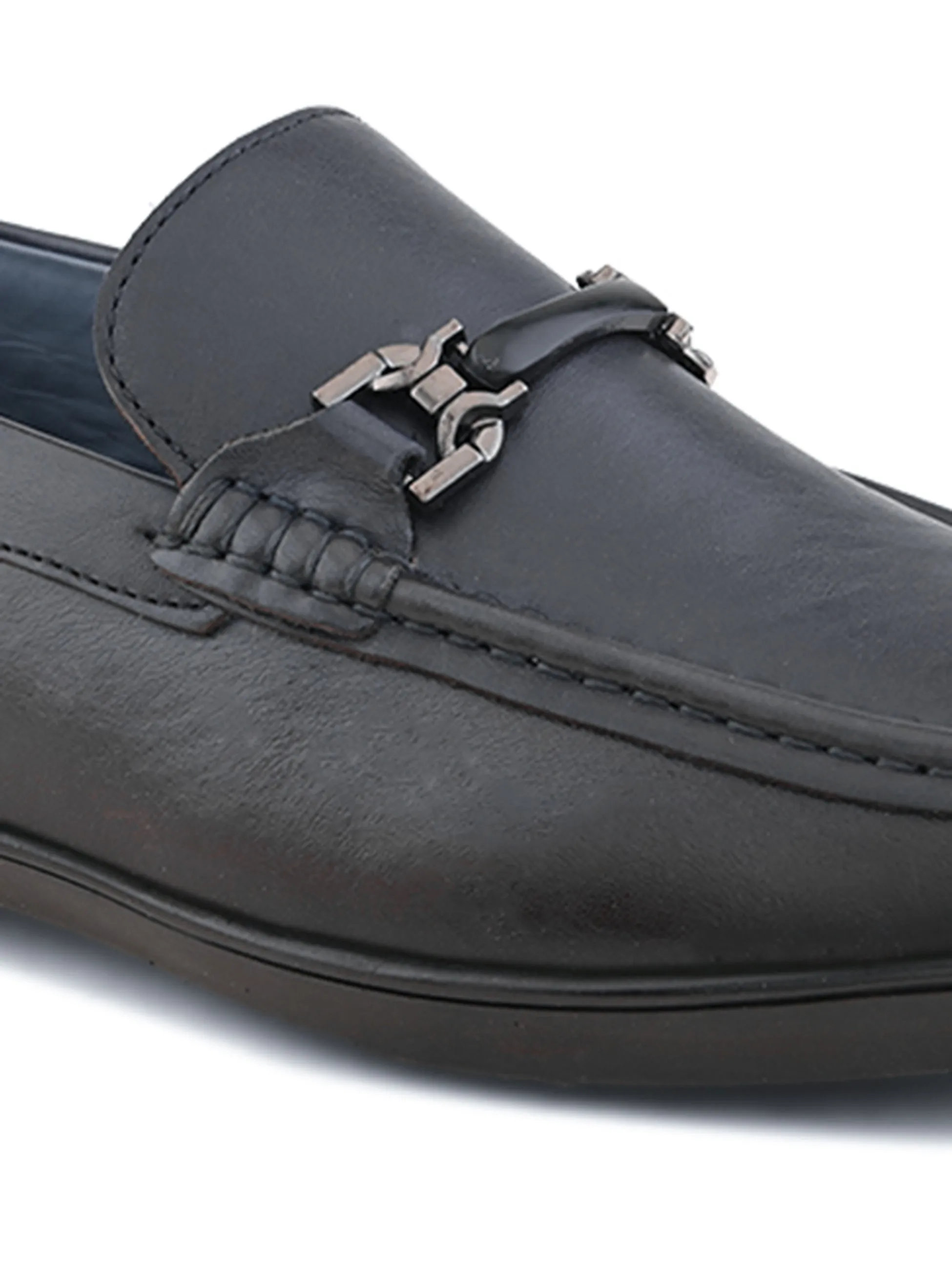 Pelle Albero Male's Navy Leather Casual Loafers