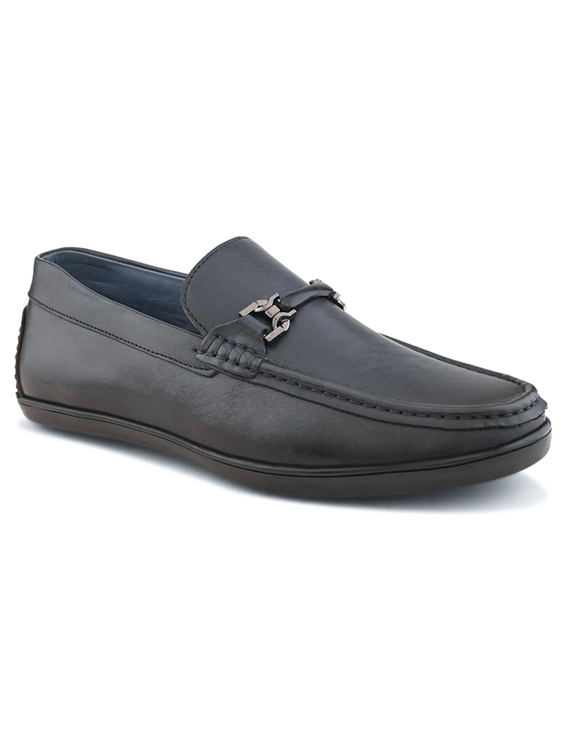 Pelle Albero Male's Navy Leather Casual Loafers