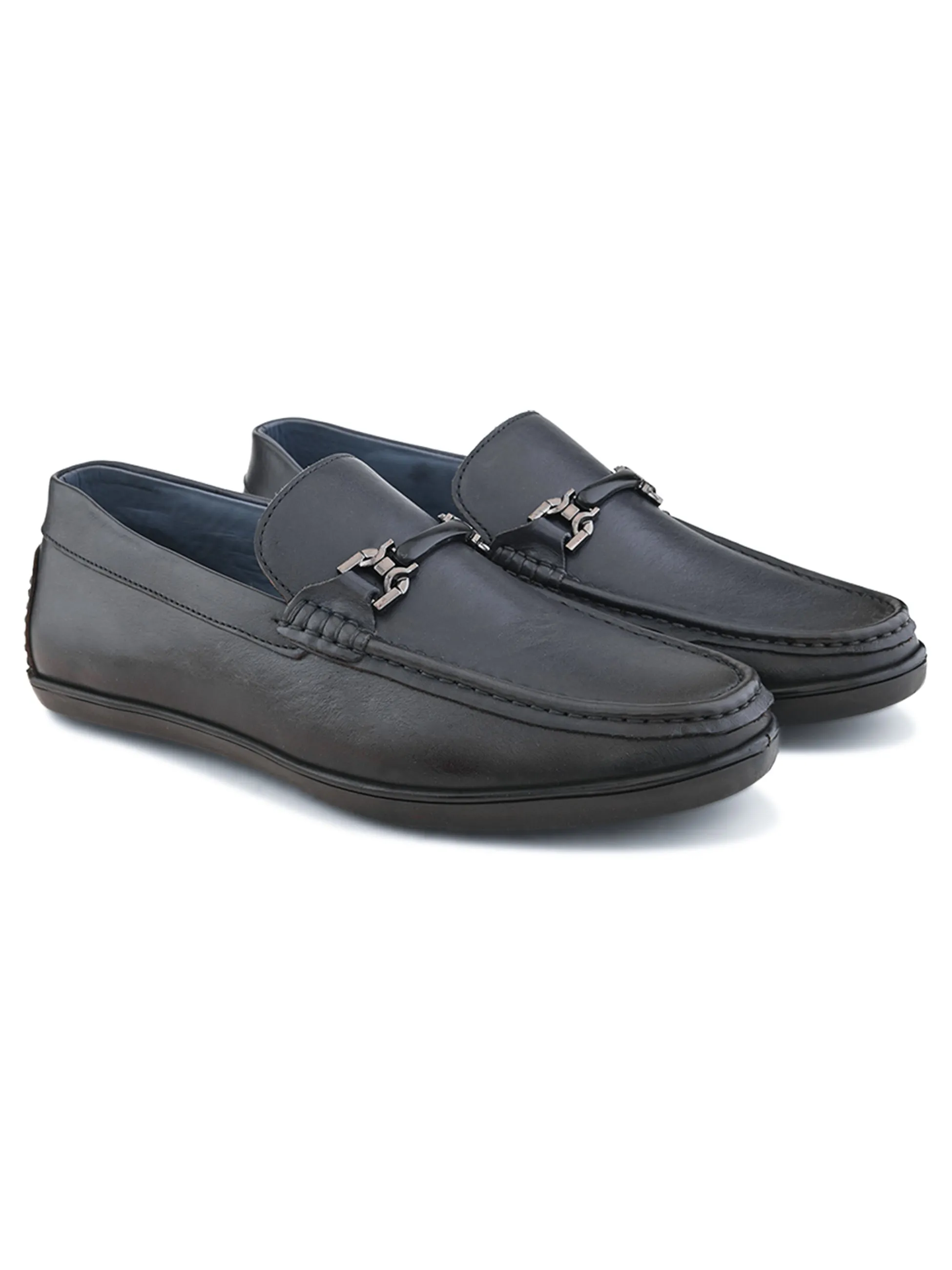 Pelle Albero Male's Navy Leather Casual Loafers