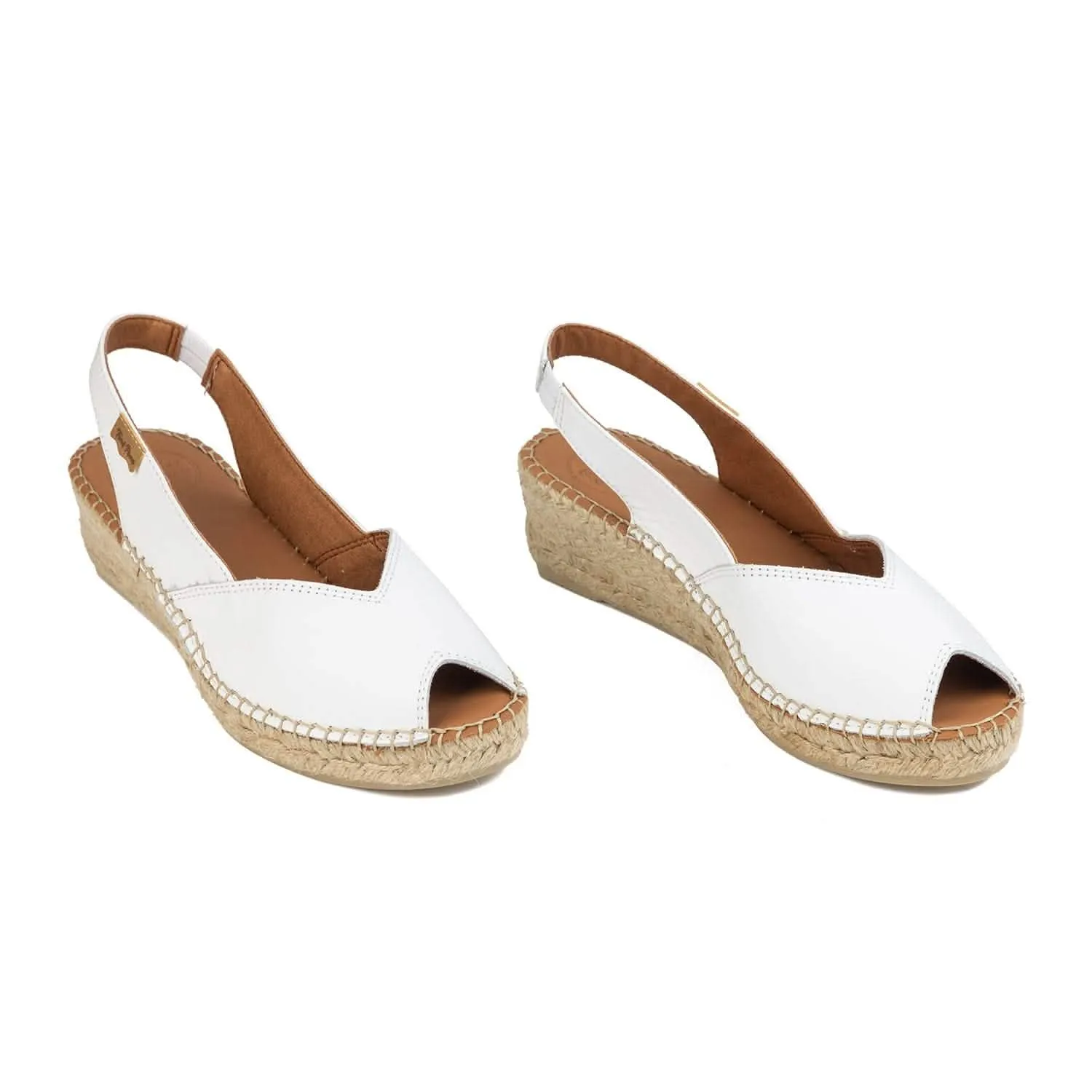 Plain Leather Wedge Espadrille for Women - Bernia-P