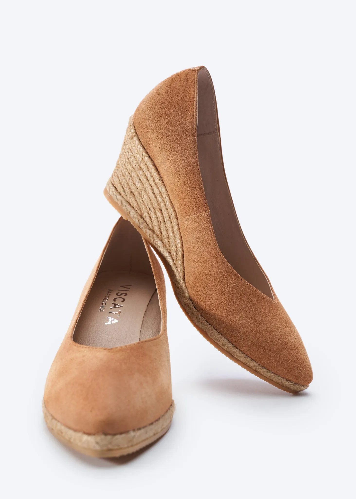 Roses Suede V Cut Espadrille Wedges