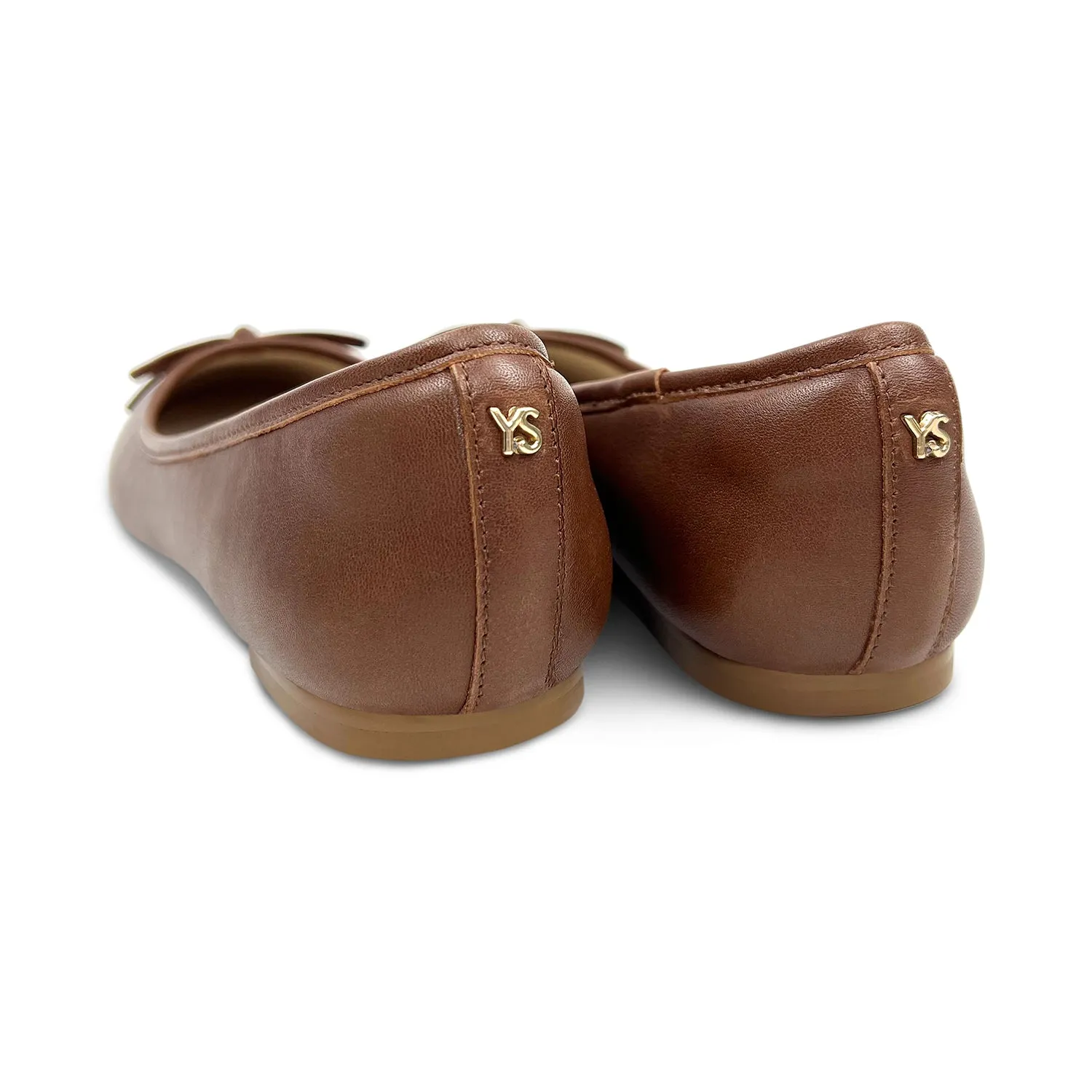 Sadie Ballet Flat in Brown Leather