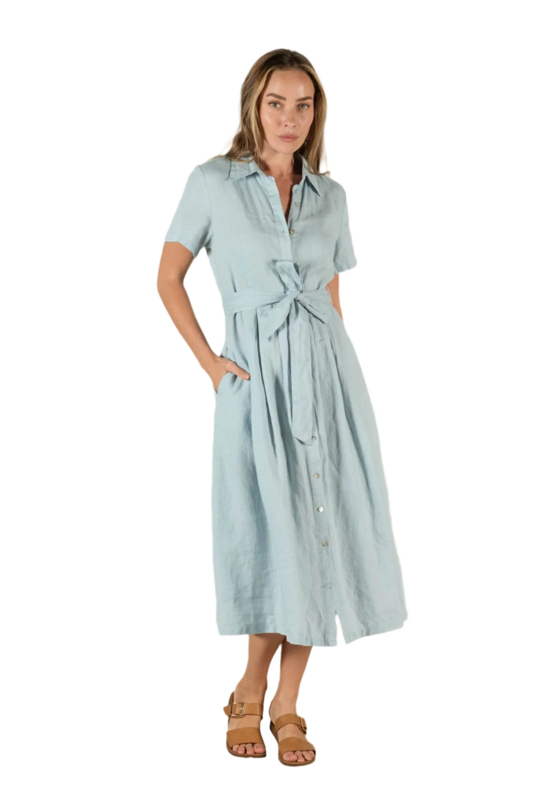 Salerno Midi Dress Dusty Blue