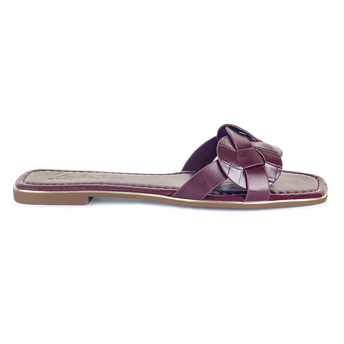 Silver Lining Woven Slip-On Flats in Brown