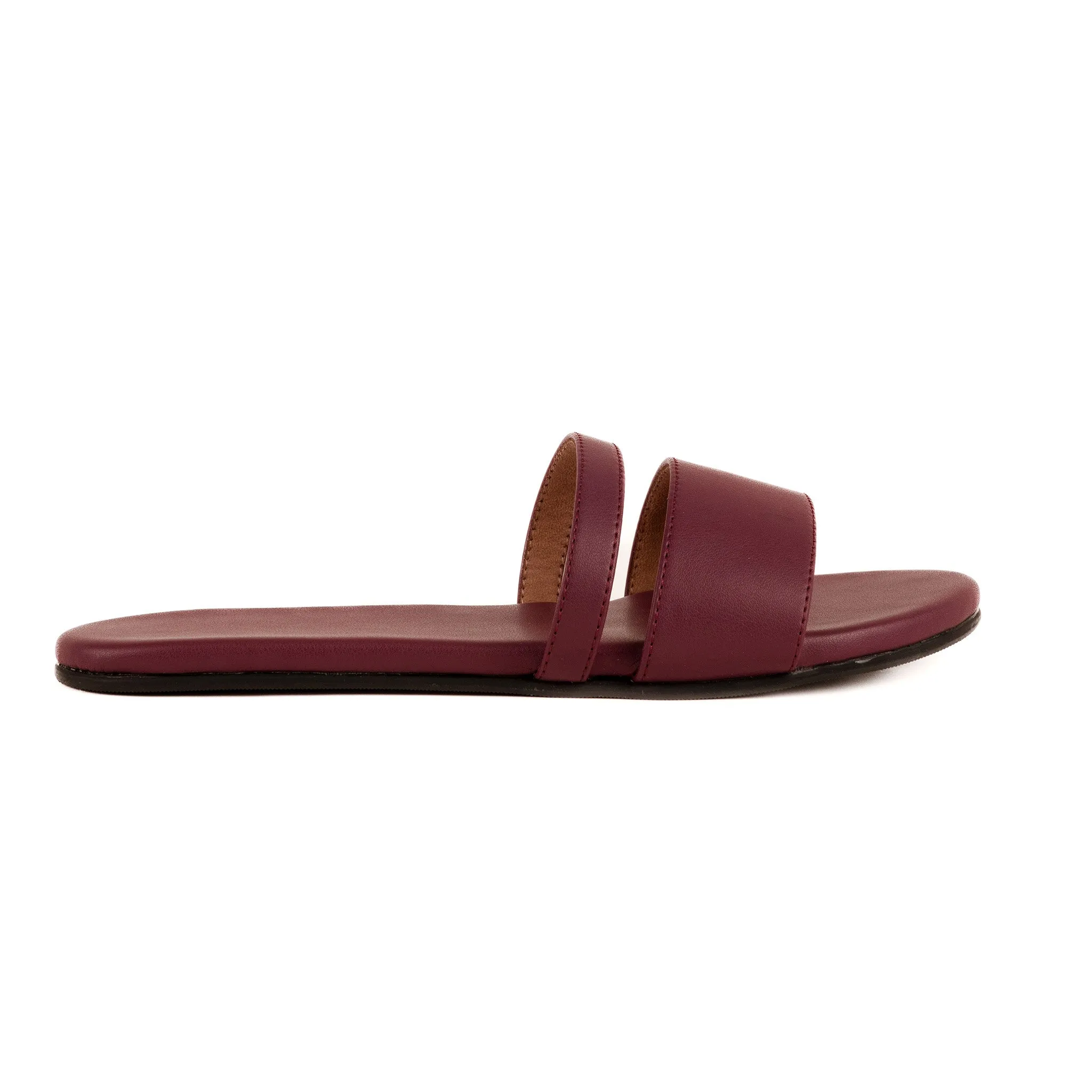 Tev Cloak Vegan Leather Maroon Women Slides Thrift Edit