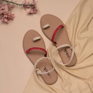 Wadiyar Diamond Cream Braided Sandal