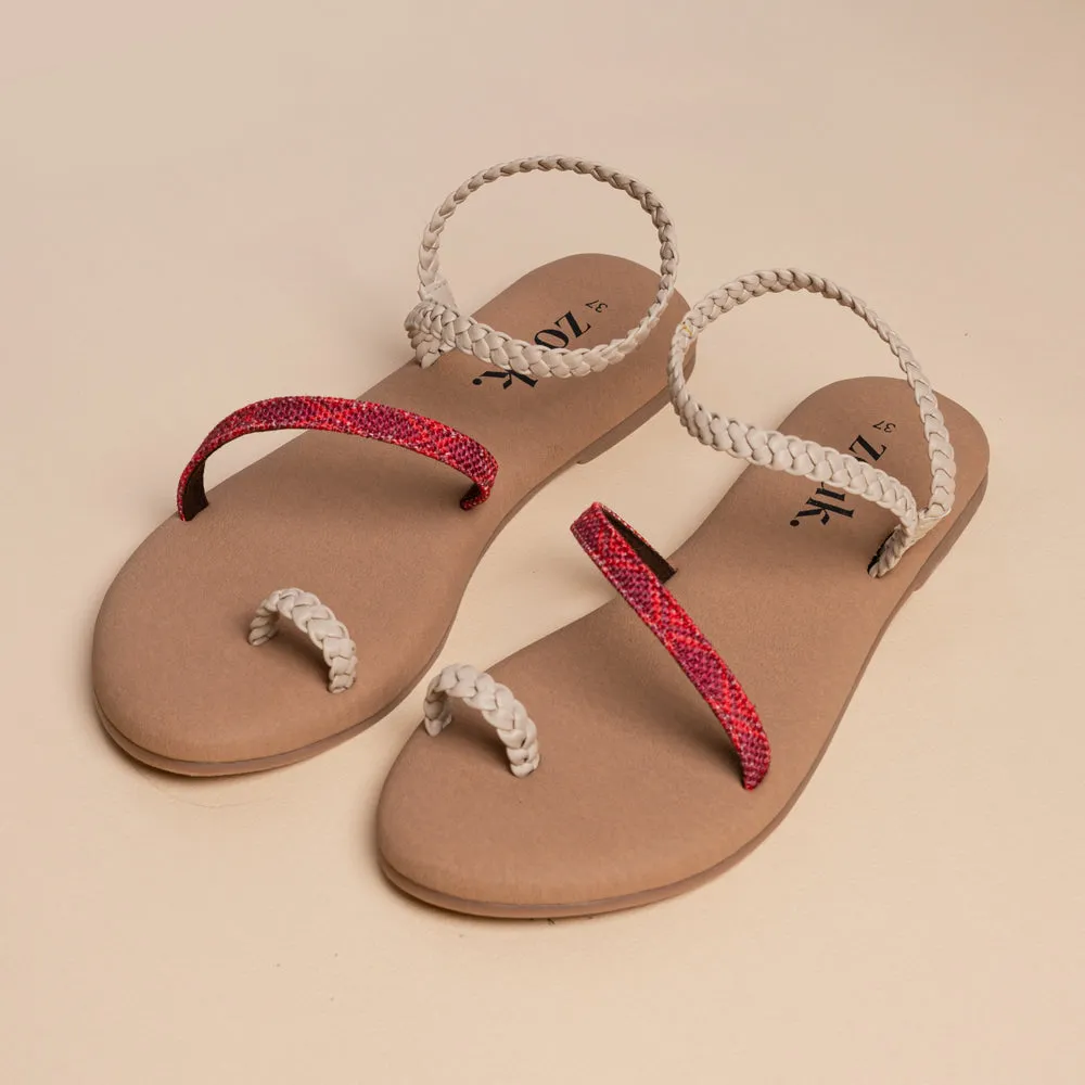 Wadiyar Diamond Cream Braided Sandal