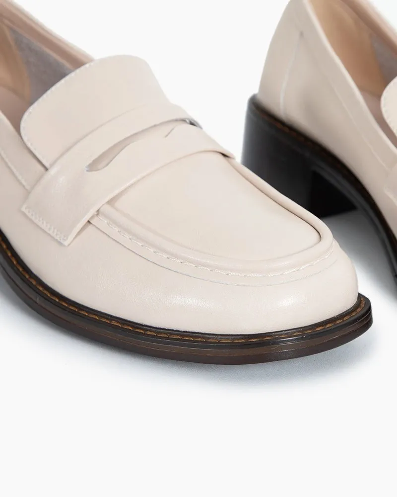 Women Timeless Comfortable Penny Chunky Heel Loafers