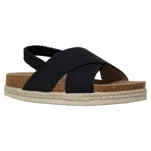 Women's Classic Criss Cross Platform Sandals Espadrilles Sling Back Black