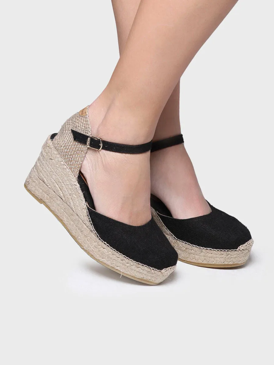 Women's linen wedge espadrilles - LAIA-NT