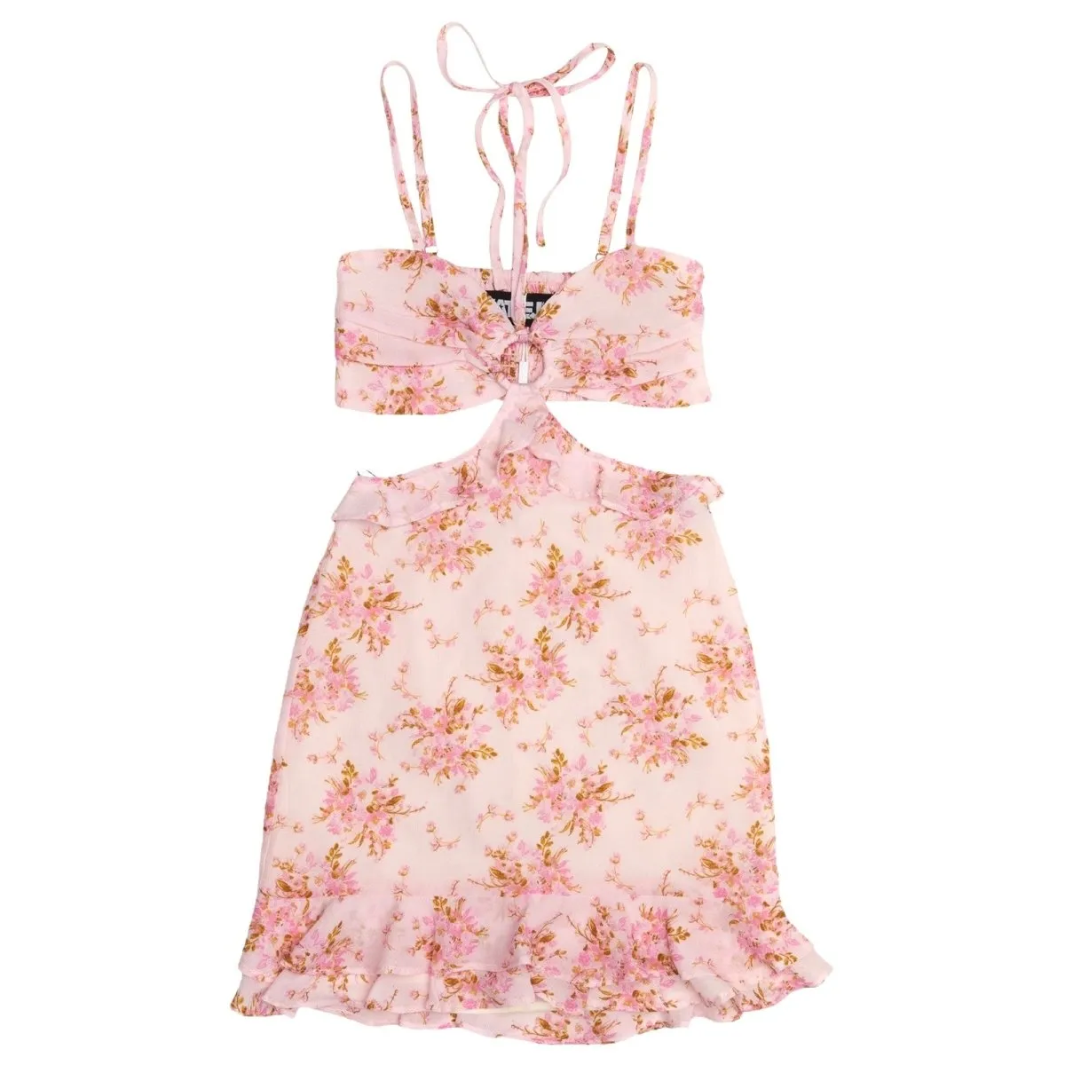 ZARA PINK BOUQUET CUT OUT DRESS